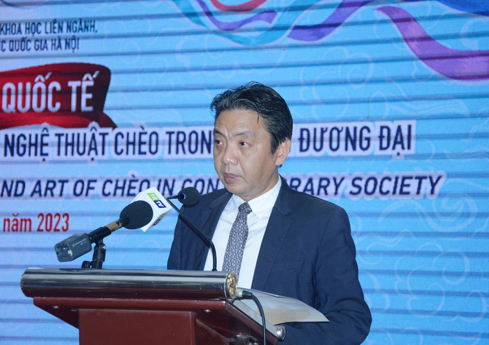 Thứ trưởng Bộ Văn hóa, Thể thao và Du lịch Hoàng Đạo Cương phát biểu đề dẫn Lan tỏa sức sống của chèo trong xã hội đương đại -0