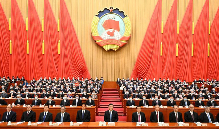 Lễ khai mạc Kỳ họp thứ nhất Đại hội Đại biểu toàn quốc Trung Quốc khóa XIV sáng 5.3 tại Đại lễ đường Nhân dân Bác Kinh. Ảnh: Tân Hoa Xã Lễ khai mạc Kỳ họp thứ nhất Đại hội Đại biểu toàn quốc Trung Quốc khóa XIV sáng 5.3 tại Đại lễ đường Nhân dân Bác Kinh - Tân Hoa Xã