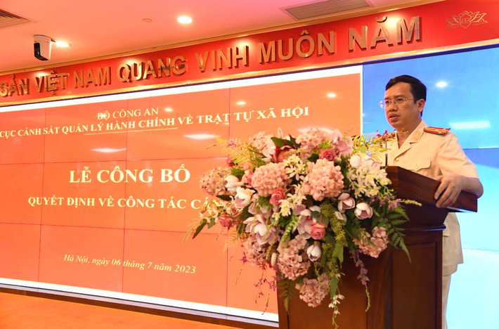 Tân Giám đốc Trung tâm dữ liệu quốc gia về dân cư, Thượng tá Nguyễn Thành Vĩnh phát biểu tại buổi lễ Thượng tá Nguyễn Thành Vĩnh làm Giám đốc Trung tâm dữ liệu quốc gia về dân cư -0