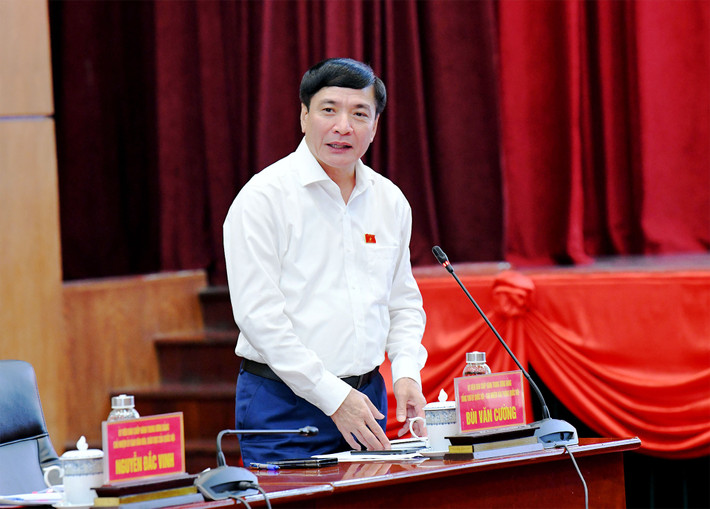 Tổng Thư ký Quốc hội, Chủ nhiệm Văn phòng Quốc hội Bùi Văn Cường phát biểu. Ảnh: Lâm Hiển Chủ tịch Quốc hội Trần Thanh Mẫn: Hải Phòng chung sức, đồng lòng hoàn thành vượt trội các chỉ tiêu năm 2024 -0