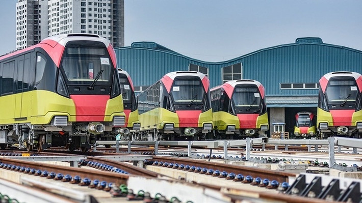 Tuyến gồm 10 đoàn tàu do Alstom (Pháp) sản xuất. Ảnh: MRB Sẵn sàng vận hành thương mại đoạn trên cao tuyến đường sắt đô thị Nhổn - ga Hà Nội -0