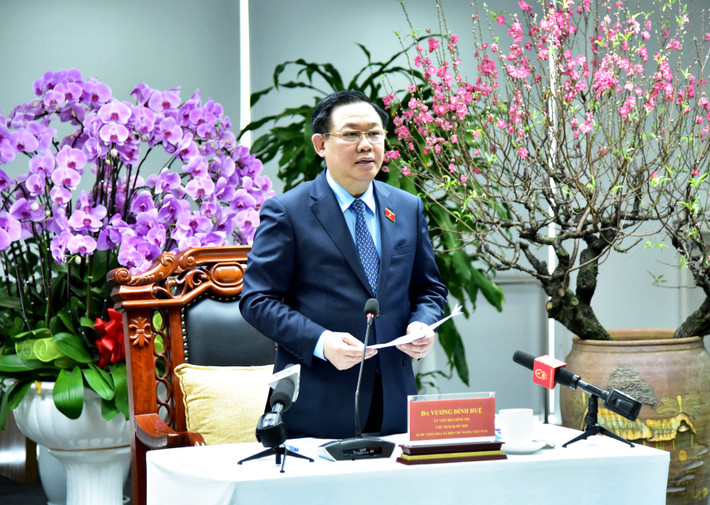 Chủ tịch Quốc hội Vương Đình Huệ phát biểu Ảnh: Lâm Hiển Chủ tịch Quốc hội Vương Đình Huệ phát biểu Ảnh: Lâm Hiển