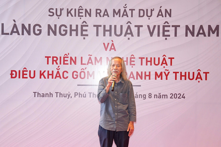 Họa sĩ Lương Xuân Đoàn - Chủ tịch Hội Mỹ thuật Việt Nam phát biểu tại lễ ra mắt Làng nghệ thuật Việt Nam Phú Thọ: Ra mắt Làng Mỹ thuật Việt Nam và Trung tâm Trưng bày Triển lãm tranh Quốc tế -0