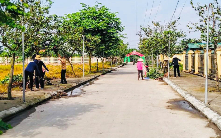 Người dân xã Hồng Vân, huyện Thường Tín cắt tỉa cây xanh, vệ sinh môi trường tại một tuyến đường trên địa bàn Hội nông dân Thành phố Hà Nội: Tạo sức lan tỏa từ các mô hình bảo vệ môi trường -0