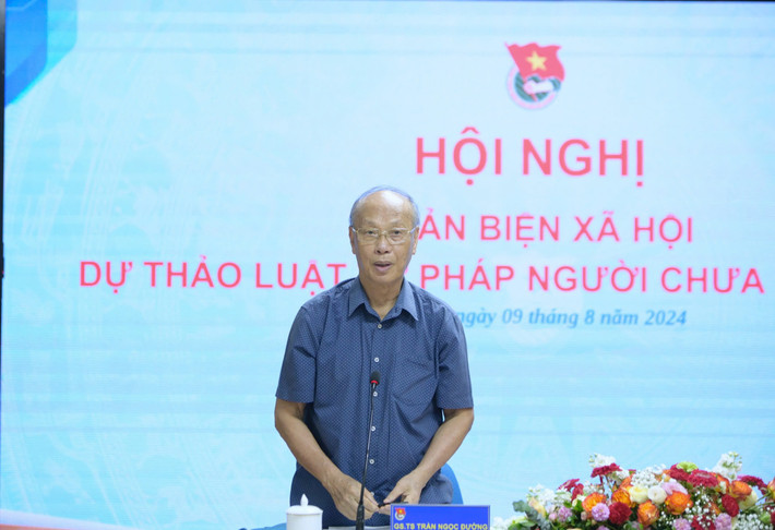 Nguyên Phó Chủ nhiệm Văn phòng Quốc hội, GS. TS Trần Ngọc Đường phát biểu tại hội nghị Góp ý dự thảo Luật Tư pháp người chưa thành niên -0