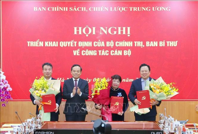 Bí thư Trung ương Đảng, Trưởng Ban Chính sách, chiến lược Trung ương Trần Lưu Quang trao Quyết định cho các Phó Trưởng Ban. Ảnh: Phương Hoa/TTXVN Bí thư Trung ương Đảng, Trưởng Ban Chính sách, chiến lược Trung ương Trần Lưu Quang trao Quyết định cho các Phó Trưởng Ban. Ảnh: Phương Hoa/TTXVN