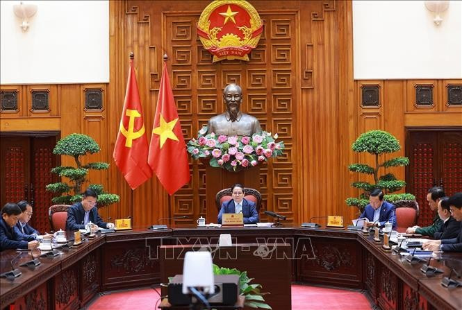 Thủ tướng Phạm Minh Chính chủ trì cuộc họp trực tuyến với địa phương về đẩy nhanh tiến độ Dự án cao tốcChâu Đốc-Cần Thơ-Sóc Trăng. Ảnh: Dương Giang/TTXVN Thủ tướng Phạm Minh Chính chủ trì cuộc họp trực tuyến với địa phương về đẩy nhanh tiến độ Dự án cao tốcChâu Đốc-Cần Thơ-Sóc Trăng. Ảnh: Dương Giang/TTXVN