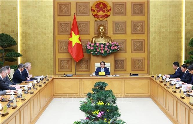 Thủ tướng Phạm Minh Chính phát biểu tại cuộc tiếp đoàn doanh nghiệp Hội đồng Kinh doanh Hoa Kỳ - ASEAN. Ảnh: Dương Giang/TTXVN Thủ tướng Phạm Minh Chính phát biểu tại cuộc tiếp đoàn doanh nghiệp Hội đồng Kinh doanh Hoa Kỳ - ASEAN. Ảnh: Dương Giang/TTXVN