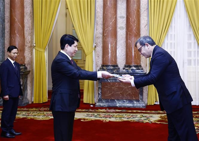 Chủ tịch nước Lương Cường nhận Quốc thư từ Đại sứ Hy Lạp Antonios Papakostas. Ảnh: Lâm Khánh/TTXVN Chủ tịch nước Lương Cường nhận Quốc thư từ Đại sứ Hy Lạp Antonios Papakostas. Ảnh: Lâm Khánh/TTXVN