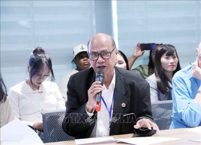 Chủ tịch Hội đồng Hòa bình Thế giới Pallab Sengupta phát biểu phát biểu tại buổi gặp mặt. Ảnh: Xuân Khu/TTXVN Chủ tịch Hội đồng Hòa bình Thế giới Pallab Sengupta phát biểu phát biểu tại buổi gặp mặt. Ảnh: Xuân Khu/TTXVN