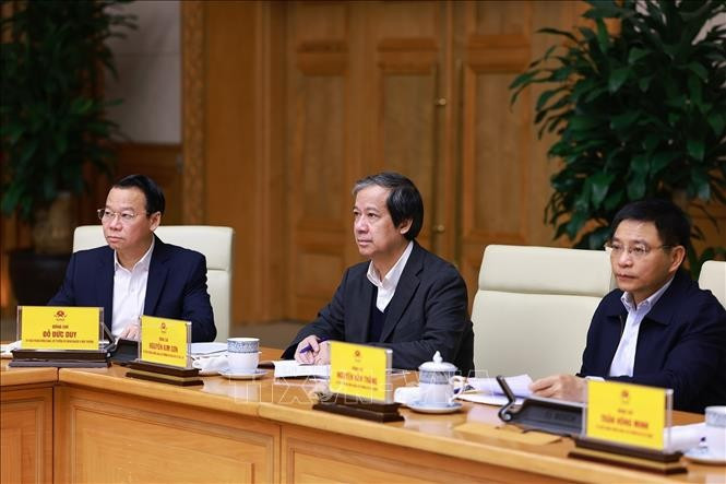 Các đại biểu tham dự buổi làm việc. Ảnh: Dương Giang/TTXVN tieu-ban-17325-8.jpg