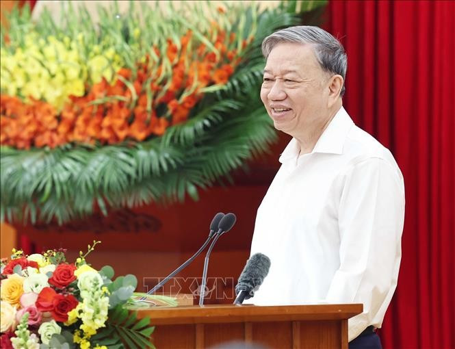 Tổng Bí thư Tô Lâm phát biểu. Ảnh: Thống Nhất/TTXVN Tổng Bí thư Tô Lâm phát biểu. Ảnh: Thống Nhất/TTXVN