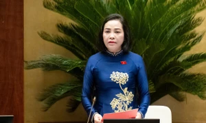 Phó Chủ tịch Quốc hội Nguyễn Thị Thanh điều hành phiên thảo luận ở Hội trường về dự án Luật Di sản văn hóa (sửa đổi)