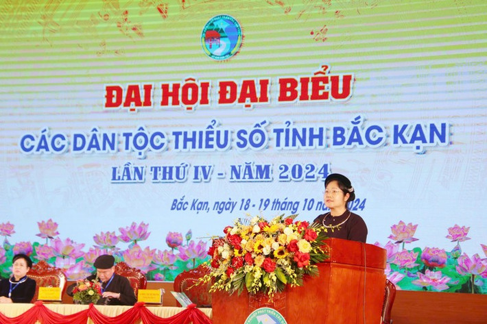 Phó Chủ tịch UBND tỉnh, Trưởng Ban Chỉ đạo Đại hội tỉnh Hoàng Thu Trang phát biểu tại Đại hội 91d76cfc-34b9-4856-ab63-fd8dbe72e3cb-1454-7807-4413.jpg