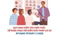 Quy định kiểm tra kiến thức để được phục hồi điểm giấy phép lái xe