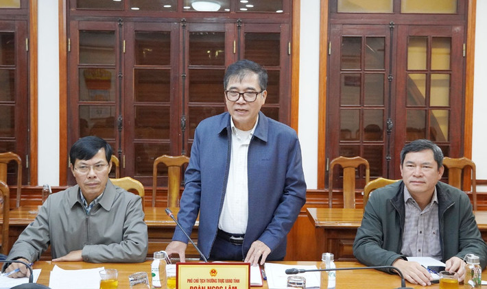 Phó Chủ tịch Thường trực UBND tỉnh Đoàn Ngọc Lâm phát biểu tại buổi làm việc Phó Chủ tịch Thường trực UBND tỉnh Đoàn Ngọc Lâm phát biểu tại buổi làm việc