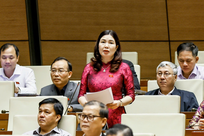 ĐBQH Trần Thị Vân phát biểu tại hội trường về dự án Luật Công nghiệp công nghệ số. Ảnh: Hoàng Nga img-2923.jpg
