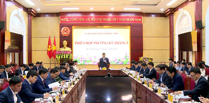 Phiên họp thường kỳ tháng 3.2025 của UBND tỉnh Bắc Ninh. Ảnh: ITN img-8987.jpg