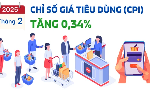 Chỉ số giá tiêu dùng (CPI) tháng 2.2025 tăng 0,34%